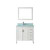 Jackie 36 White / Glass Ensemble with Mirror and Faucet