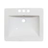 21 Inch W x 18 Inch D White Ceramic Top with 4 Inch o.c. Faucet Drilling