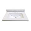 25 In. W x 19 In. D White Vanity Top with Wave Bowl