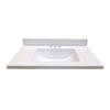 31 In. W x 19 In. D White Vanity Top with Wave Bowl
