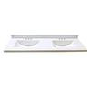 61 In. W x 22 In. D White Vanity Top with 2 Wave Bowls