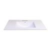 36 In. W x 18-1/4 In. D White Vanity Top with Wave Bowl