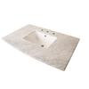 36 In. White Carrara Marble Counter Top with Rectangular Sink