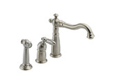 Victorian Single Handle Kitchen Faucet with Spray, Stainless Steel