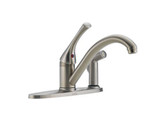 Classic Single Handle Kitchen Faucet with Spray, Stainless Steel