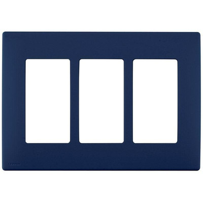 3-Gang Screwless Snap-On Wallplate for 3 Devices, in Rich Navy