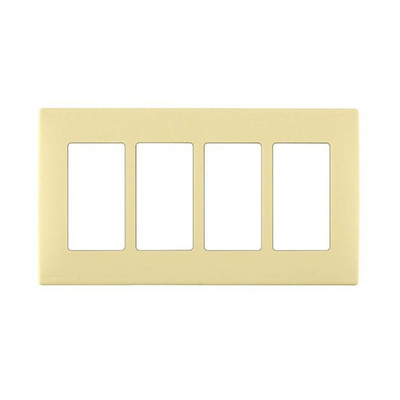 4-Gang Screwless Snap-On Wallplate for 4 Devices, in Corn Silk