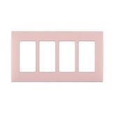 4-Gang Screwless Snap-On Wallplate for 4 Devices, in Fresh Pink Lemonade