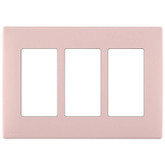 3-Gang Screwless Snap-On Wallplate for 3 Devices, in Fresh Pink Lemonade