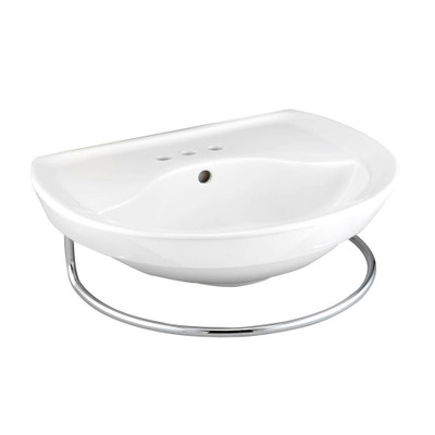 Ravenna Pedestal Sink Basin with 4 Inch Faucet Centers in White