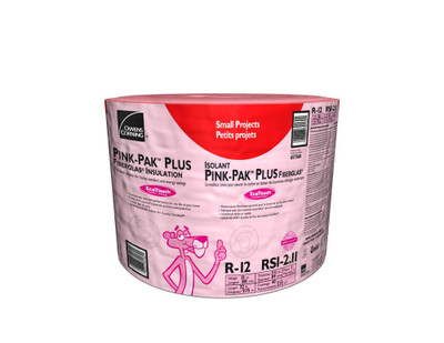 R-12 PINK-PAK PLUS EcoTouch PINK FIBERGLAS Insulation - 15 Inch. x 32 Feet. x 3.5 Inch.; 40 Sq.Feet.