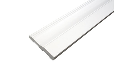 Baseboard - Prefinished Ready to Install - Fauxwood White - 3-1/2 In. x 5/8 In. x 8 Ft.