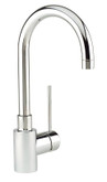 Premium Solid-Spout Kitchen Or Bar Faucet, Stainless Steel Finish