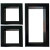 Framed Cubbi Set of 3 Wall shelf-Black wood