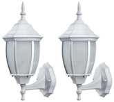 Hayden 1 Light White Wall Lantern - Twin Pack, Frosted Glass