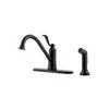 Portland 1-Handle 3-Hole High-Arc Kitchen Faucet with Side Spray in Tuscan Bronze
