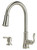 Cagney 1-Handle Pull-Down Kitchen Faucet in Stainless Steel with Soap Dispenser