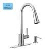 Indi 1 Handle Pulldown Kitchen Faucet with Soap Dispenser - Chrome Finish