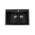 33 1/2 Inch Dual Mount 60/40 Double Bowl Black Onyx Granite Kitchen Sink