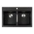 33 1/2 Inch Dual Mount 50/50 Double Bowl Black Onyx Granite Kitchen Sink