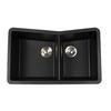 33 Inch Undermount 60/40 Double Bowl Black Onyx Granite Kitchen Sink