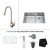 33 Inch Undermount Double Bowl Stainless Steel Kitchen Sink with Stainless Steel Finish Kitchen Faucet and Soap Dispenser