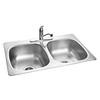 Stainless Steel Double Kitchen Sink With Faucet And Bottom Grids