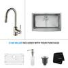 33 Inch Farmhouse Single Bowl Stainless Steel Kitchen Sink with Satin Nickel Kitchen Faucet and Soap Dispenser
