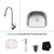 23 Inch Undermount Single Bowl Stainless Steel Kitchen Sink with Stainless Steel Finish Kitchen Faucet and Soap Dispenser