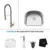 23 Inch Undermount Single Bowl Stainless Steel Kitchen Sink with Stainless Steel Finish Kitchen Faucet and Soap Dispenser