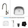 23 Inch Undermount Single Bowl Stainless Steel Kitchen Sink with Satin Nickel Kitchen Faucet and Soap Dispenser