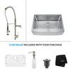 30 Inch Farmhouse Single Bowl Stainless Steel Kitchen Sink with Stainless Steel Finish Kitchen Faucet and Soap Dispenser