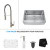 30 Inch Farmhouse Single Bowl Stainless Steel Kitchen Sink with Stainless Steel Finish Kitchen Faucet and Soap Dispenser
