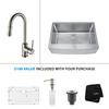30 Inch Farmhouse Single Bowl Stainless Steel Kitchen Sink with Satin Nickel Kitchen Faucet and Soap Dispenser