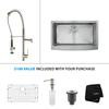33 Inch Farmhouse Single Bowl Stainless Steel Kitchen Sink with Stainless Steel Finish Kitchen Faucet and Soap Dispenser