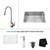 30 Inch Undermount Single Bowl Stainless Steel Kitchen Sink with Stainless Steel Finish Kitchen Faucet and Soap Dispenser