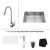 32 Inch Undermount Single Bowl Stainless Steel Kitchen Sink with Stainless Steel Finish Kitchen Faucet and Soap Dispenser