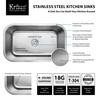 13 In. Undermount Single Bowl 18 gauge Stainless Steel Kitchen Sink