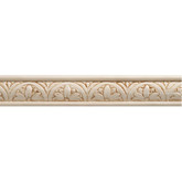 White Hardwood Embossed Blossom Trim Moulding 5/16 x 1-1/4 - Sold Per 8 Foot Piece