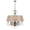 Belle Marie Collection Antique Gold 12-Light Chandelier with Champagne Shade