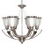 Palladium 6 Light 25 Inch Chandelier with Satin Frosted Glass Shades Finished in Brushed Nickel