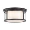Monroe 3 Light Palladian Bronze Incandescent Flush Mount with an Opal Etched Shade