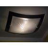 16 Inch Square Flushmount with Glossy Black Glass and Crystal Effects from Soya Collection