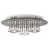 64300 3 Light Flushmount Ceiling Light Fixture, Crystal Desgin with Detailed Mirror Face Glass.
