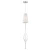 Aqua Collection 1 Light Large Chrome Pendant with White Shade and Clear Glass