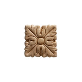Embossed Square Acanthus Wood Ornament 2 x 2 - 4 Pieces Per Card