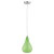 62513 1 Light Mini Hanging Pendant Light Fixture, Brushed Steel Finish with Green Glass Shade