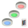 Kit of 3 RGB LED Pucks Light with Plug-In Driver and Remote Controller