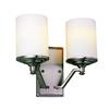 Nickel with Frosted Cylinder Double Sconce