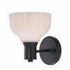 1-Light Wall Sconce with White Opal Glass, Satin Bronze Finish